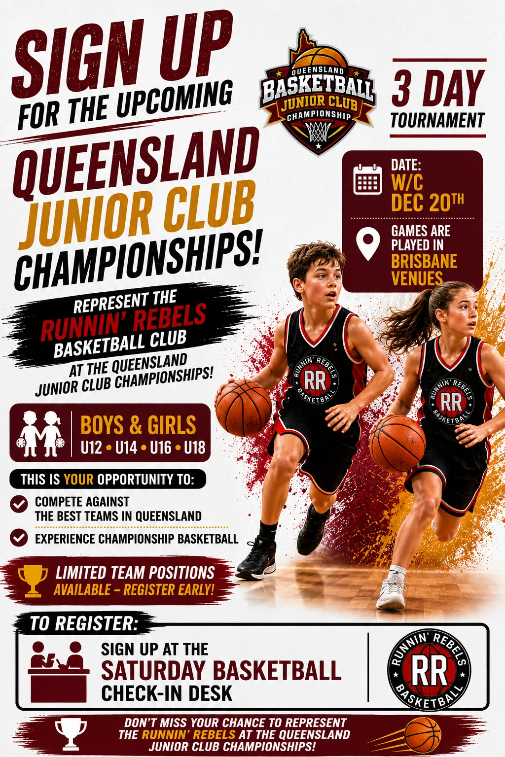 Queensland Junior Club Championships 2026 flyer